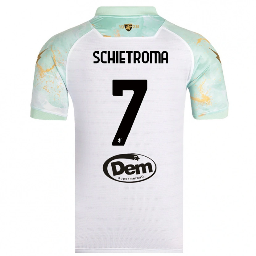 Danxen Mujer Camiseta Lorenzo Schietroma #7 Blanco Negro 2ª Equipación 2025/26 La Camisa
