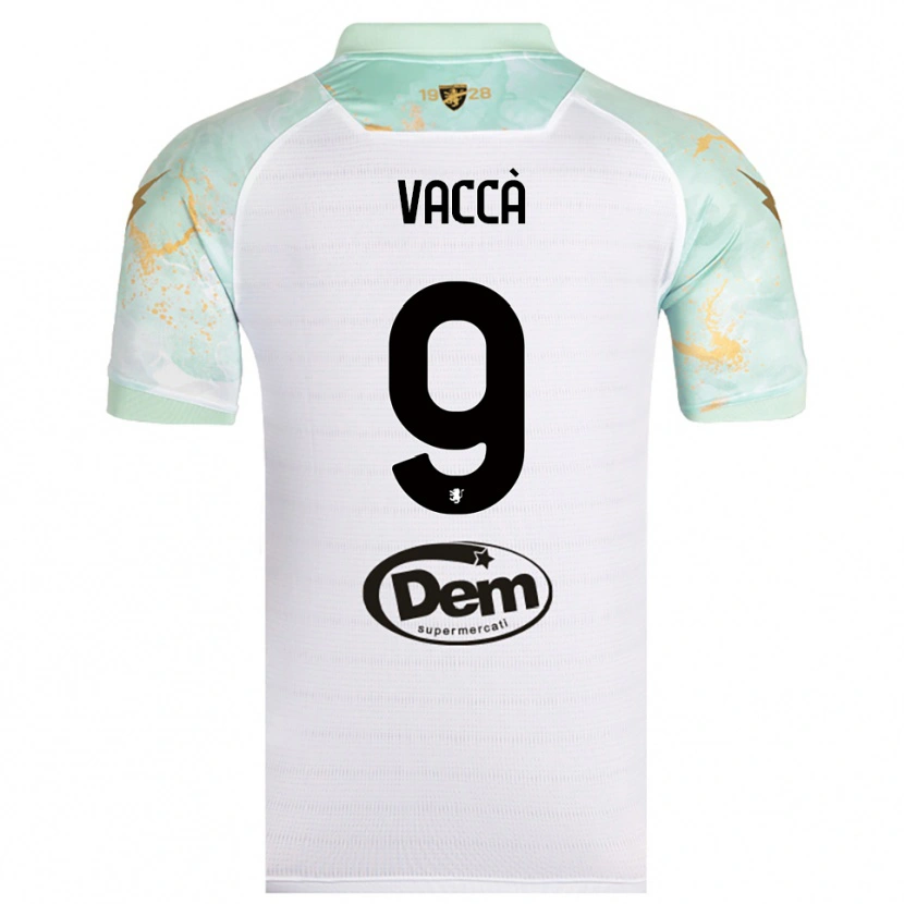 Danxen Mujer Camiseta Antonio Vaccà #9 Blanco Negro 2ª Equipación 2025/26 La Camisa