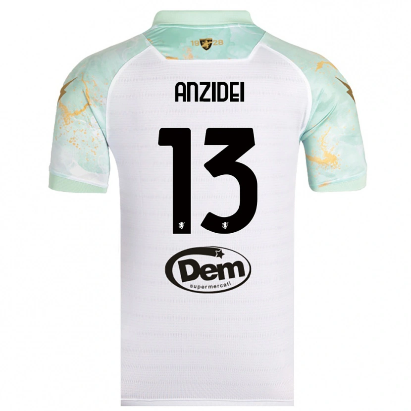Danxen Mujer Camiseta Massimo Anzidei #13 Blanco Negro 2ª Equipación 2025/26 La Camisa