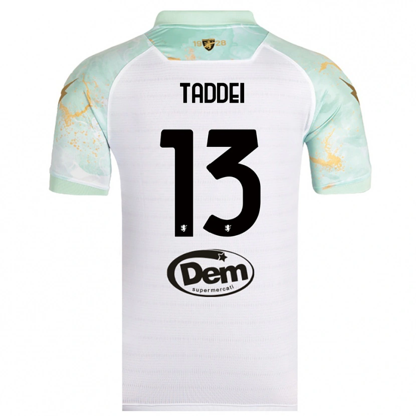 Danxen Mujer Camiseta Leonardo Taddei #13 Blanco Negro 2ª Equipación 2025/26 La Camisa