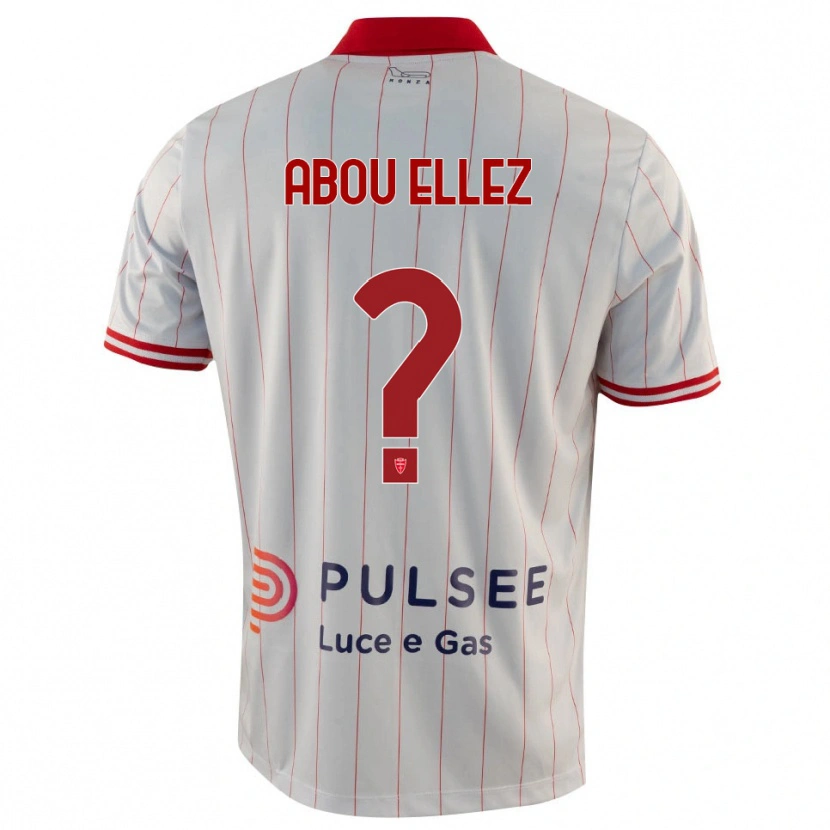 Danxen Mujer Camiseta Amir Abou Ellez #0 Blanco Rojo Azul 2ª Equipación 2025/26 La Camisa