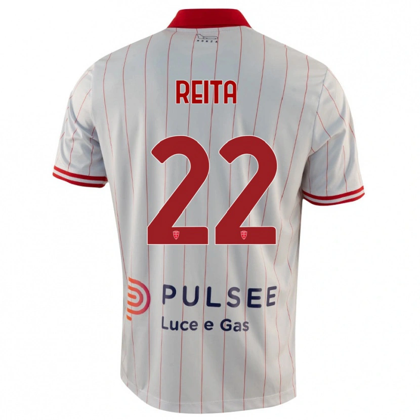 Danxen Mujer Camiseta Francesco Reita #22 Blanco Rojo Azul 2ª Equipación 2025/26 La Camisa