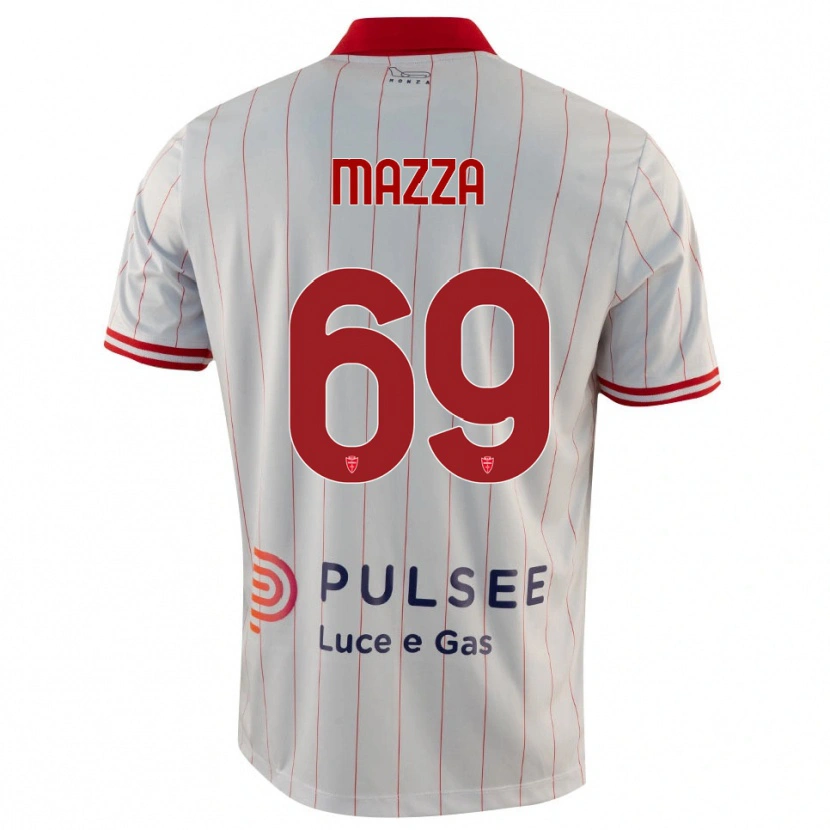 Danxen Mujer Camiseta Andrea Mazza #69 Blanco Rojo Azul 2ª Equipación 2025/26 La Camisa