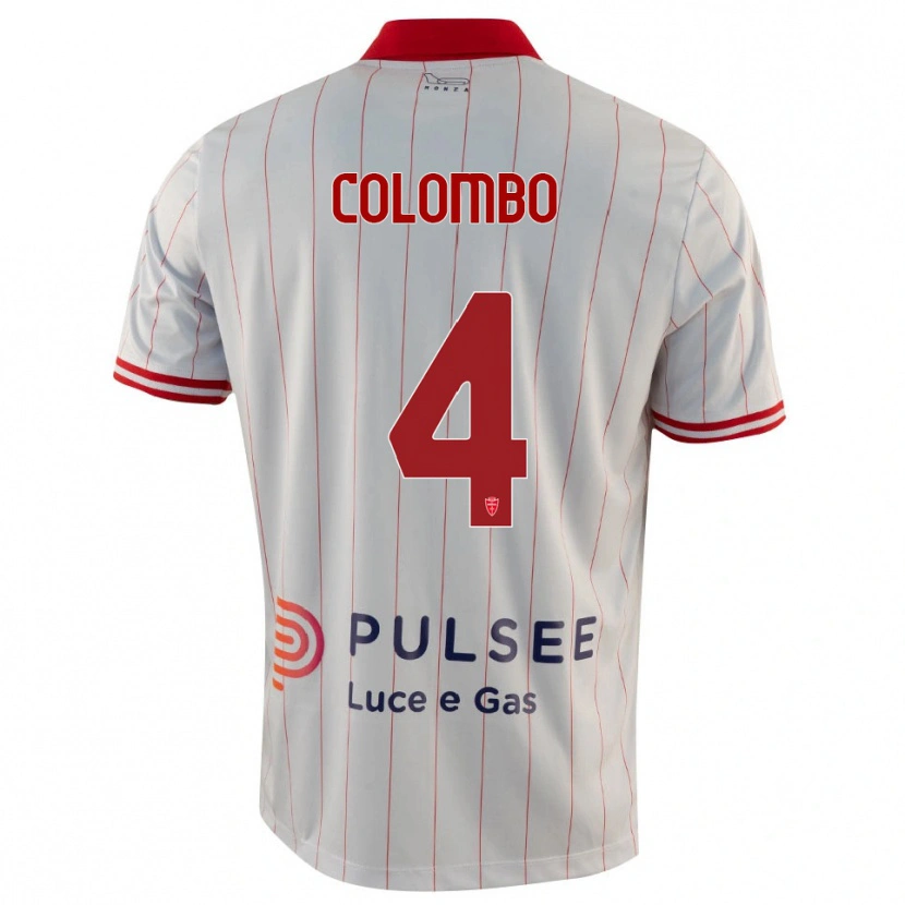 Danxen Mujer Camiseta Leonardo Colombo #4 Blanco Rojo Azul 2ª Equipación 2025/26 La Camisa