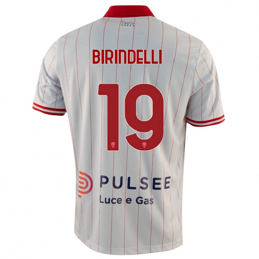 Danxen Mujer Camiseta Samuele Birindelli #19 Blanco Rojo Azul 2ª Equipación 2025/26 La Camisa