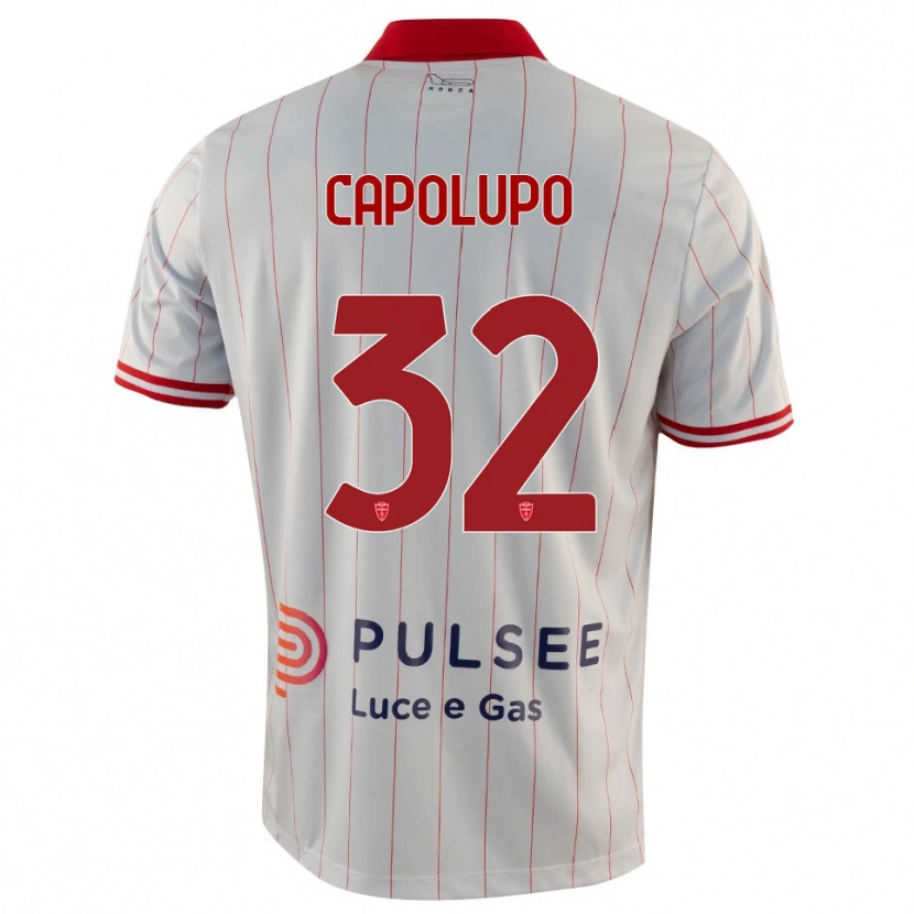 Danxen Mujer Camiseta Samuele Capolupo #32 Blanco Rojo Azul 2ª Equipación 2025/26 La Camisa