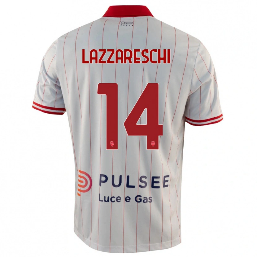 Danxen Mujer Camiseta Andrea Lazzareschi #14 Blanco Rojo Azul 2ª Equipación 2025/26 La Camisa