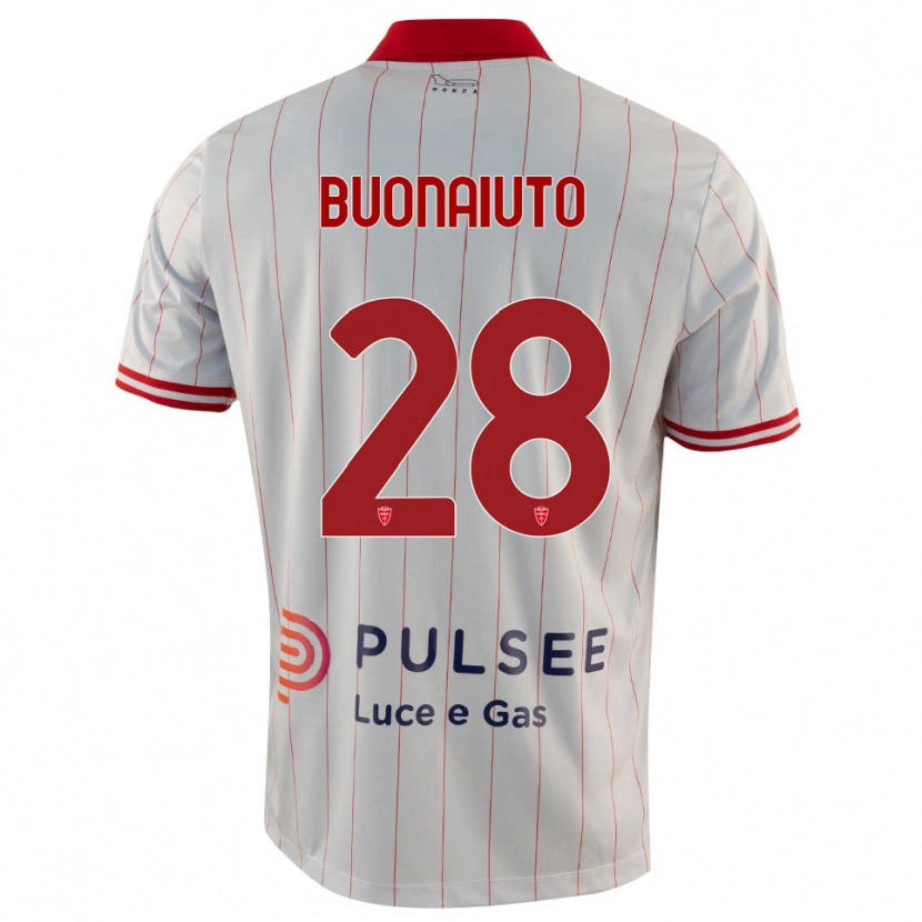 Danxen Mujer Camiseta Marco Buonaiuto #28 Blanco Rojo Azul 2ª Equipación 2025/26 La Camisa