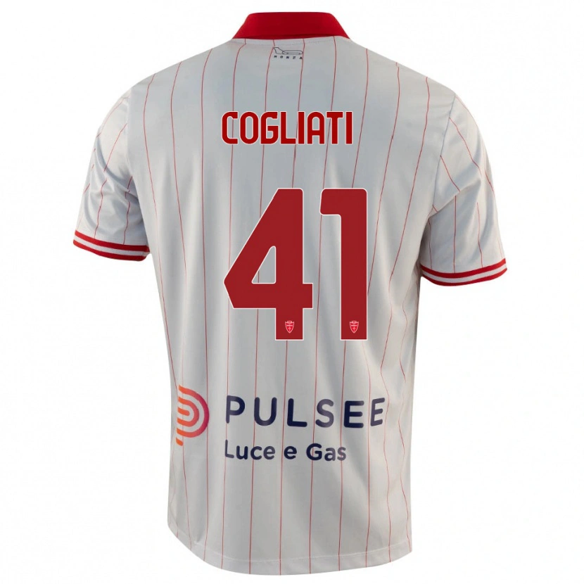Danxen Mujer Camiseta Andrea Cogliati #41 Blanco Rojo Azul 2ª Equipación 2025/26 La Camisa