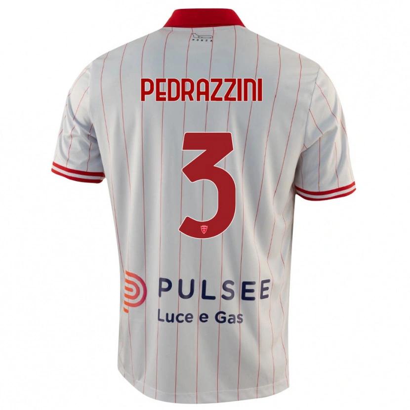 Danxen Mujer Camiseta Carlo Pedrazzini #3 Blanco Rojo Azul 2ª Equipación 2025/26 La Camisa