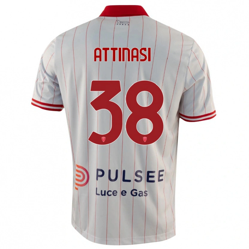 Danxen Mujer Camiseta Mattia Attinasi #38 Blanco Rojo Azul 2ª Equipación 2025/26 La Camisa