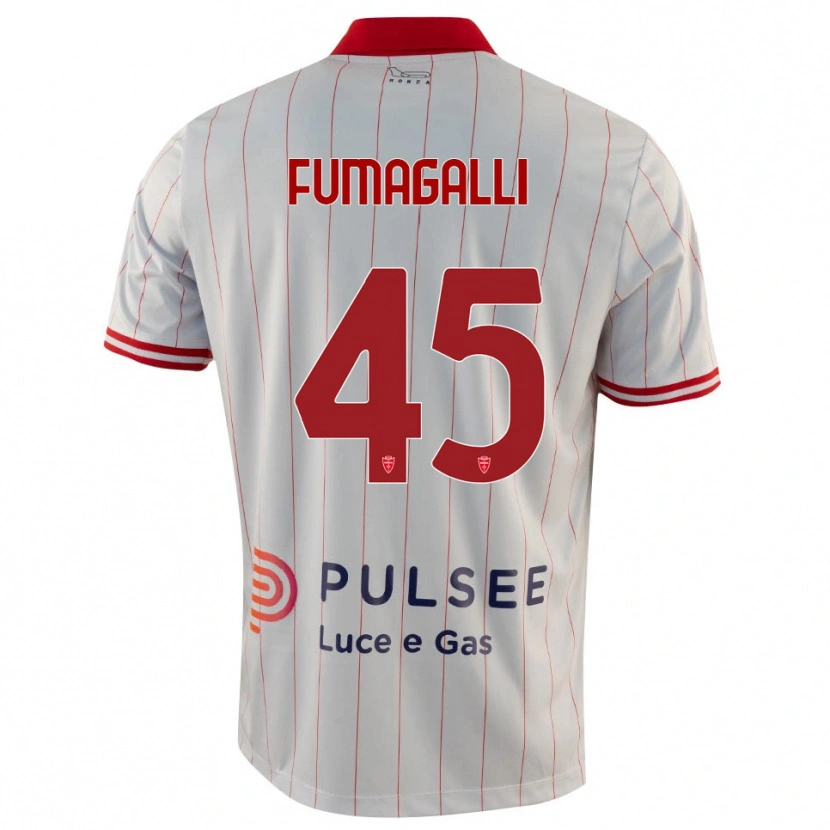 Danxen Mujer Camiseta Valerio Fumagalli #45 Blanco Rojo Azul 2ª Equipación 2025/26 La Camisa