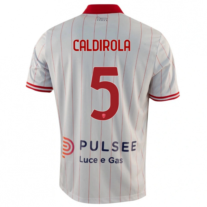 Danxen Mujer Camiseta Luca Caldirola #5 Blanco Rojo Azul 2ª Equipación 2025/26 La Camisa
