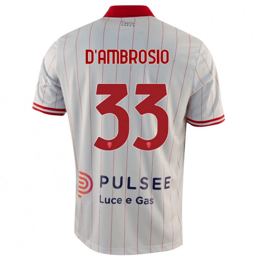 Danxen Mujer Camiseta Danilo D'ambrosio #33 Blanco Rojo Azul 2ª Equipación 2025/26 La Camisa