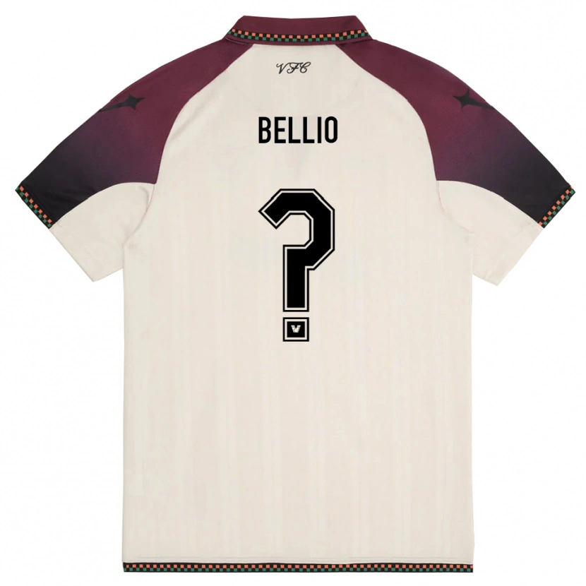 Danxen Mujer Camiseta Andrea Bellio #0 Crema Borgoña 2ª Equipación 2025/26 La Camisa