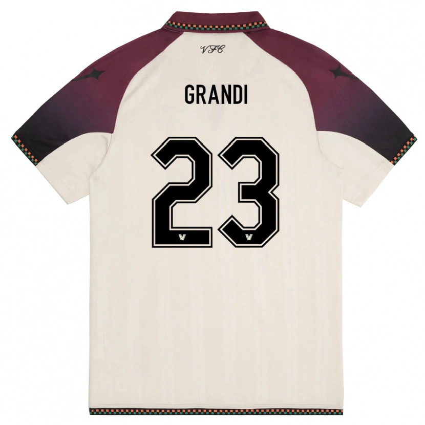 Danxen Mujer Camiseta Matteo Grandi #23 Crema Borgoña 2ª Equipación 2025/26 La Camisa