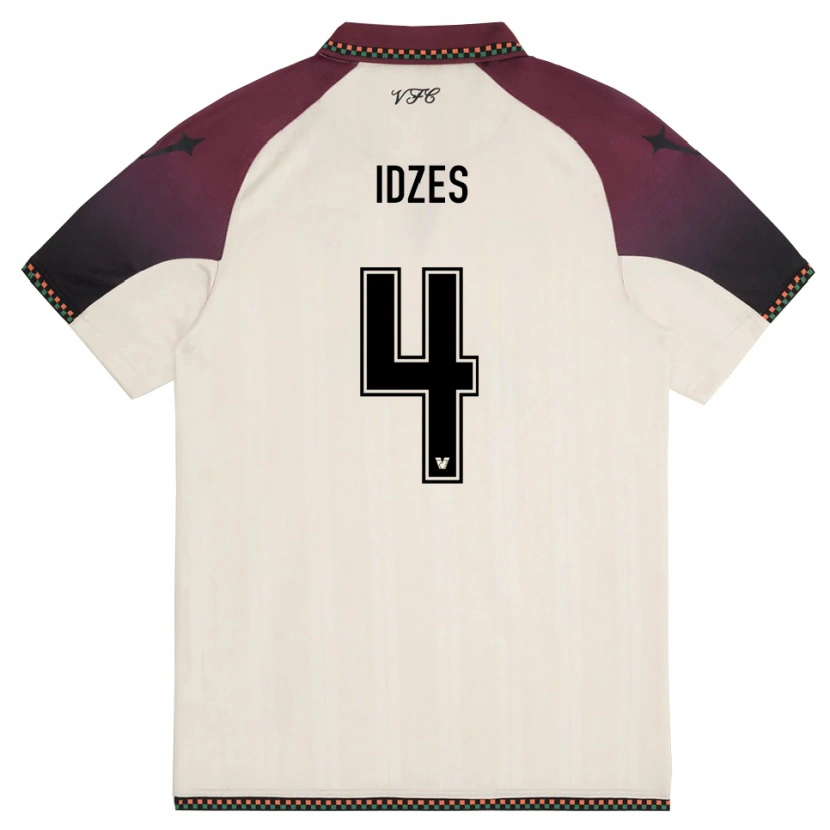 Danxen Mujer Camiseta Jay Idzes #4 Crema Borgoña 2ª Equipación 2025/26 La Camisa