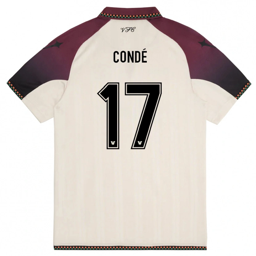 Danxen Mujer Camiseta Cheick Condé #17 Crema Borgoña 2ª Equipación 2025/26 La Camisa