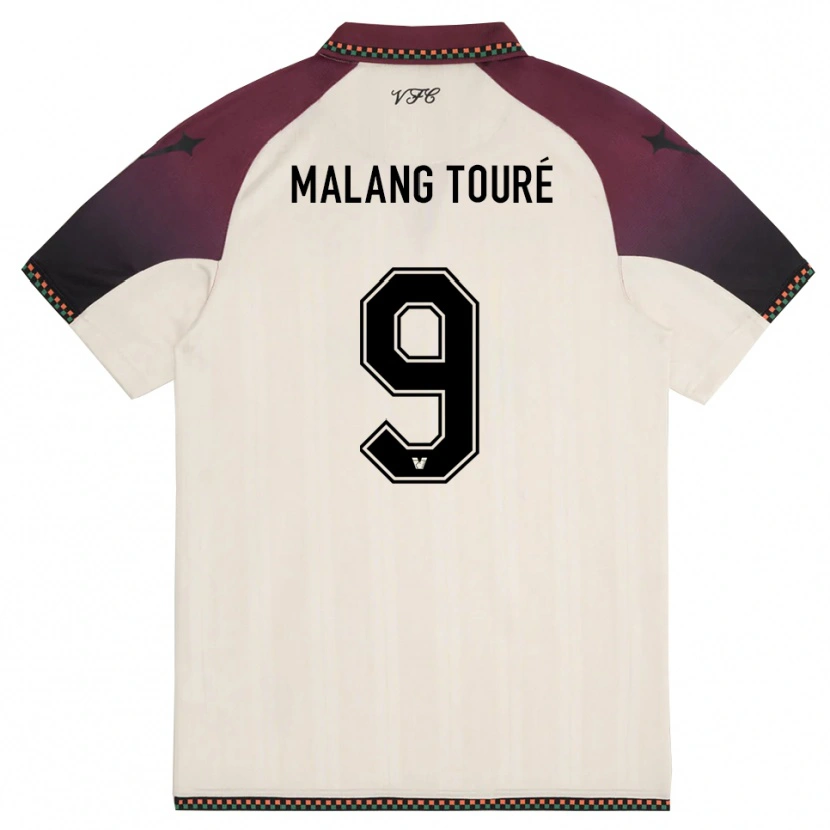 Danxen Mujer Camiseta Mohamed Malang Touré #9 Crema Borgoña 2ª Equipación 2025/26 La Camisa