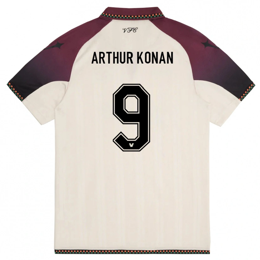 Danxen Mujer Camiseta Demoye Arthur Konan #9 Crema Borgoña 2ª Equipación 2025/26 La Camisa