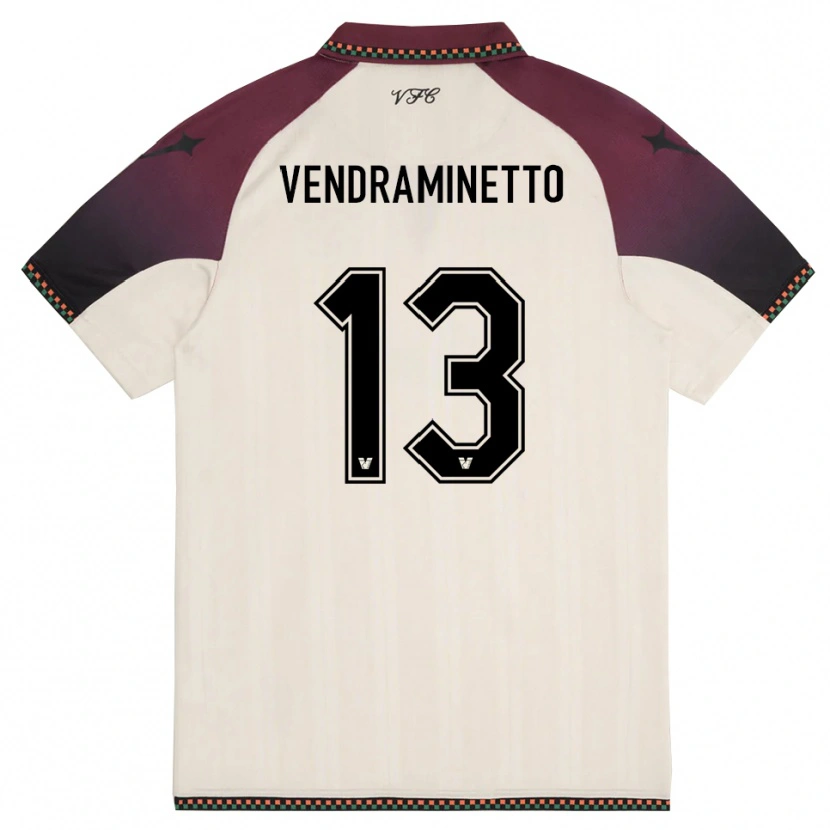 Danxen Mujer Camiseta Andrea Vendraminetto #13 Crema Borgoña 2ª Equipación 2025/26 La Camisa