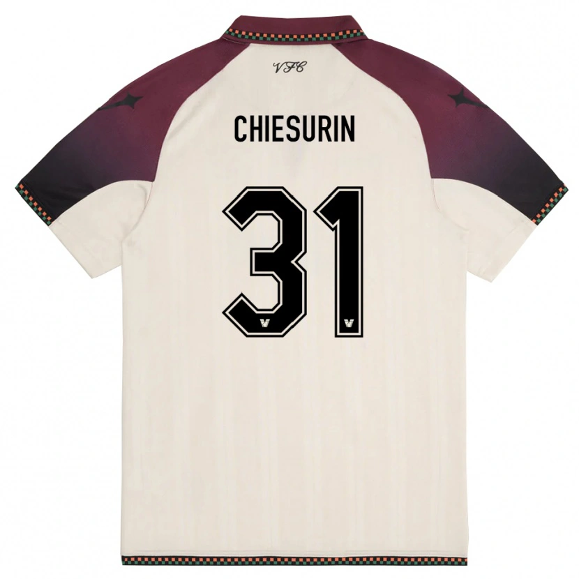 Danxen Mujer Camiseta Alberto Chiesurin #31 Crema Borgoña 2ª Equipación 2025/26 La Camisa