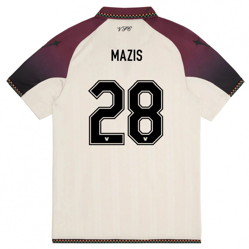 Danxen Mujer Camiseta Francesca Mazis #28 Crema Borgoña 2ª Equipación 2025/26 La Camisa