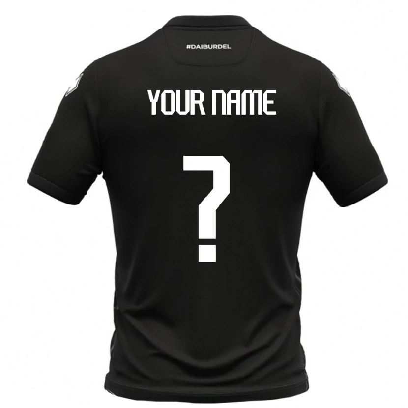 Danxen Mujer Camiseta Su Nombre #0 Negro Blanco 2ª Equipación 2025/26 La Camisa