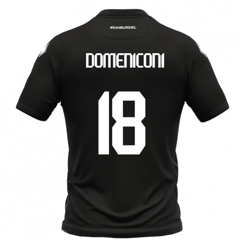 Danxen Mujer Camiseta Riccardo Domeniconi #18 Negro Blanco 2ª Equipación 2025/26 La Camisa
