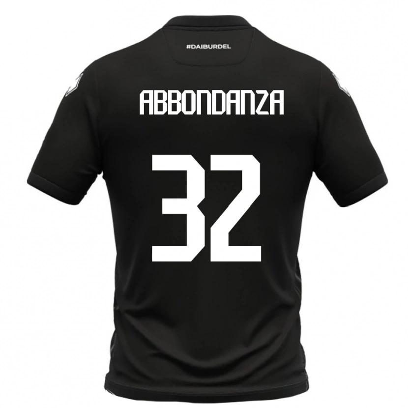 Danxen Mujer Camiseta Simone Abbondanza #32 Negro Blanco 2ª Equipación 2025/26 La Camisa