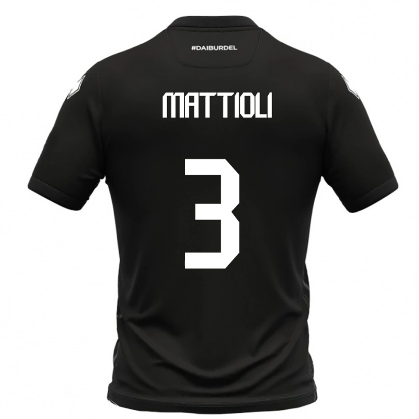 Danxen Mujer Camiseta Giovanni Mattioli #3 Negro Blanco 2ª Equipación 2025/26 La Camisa