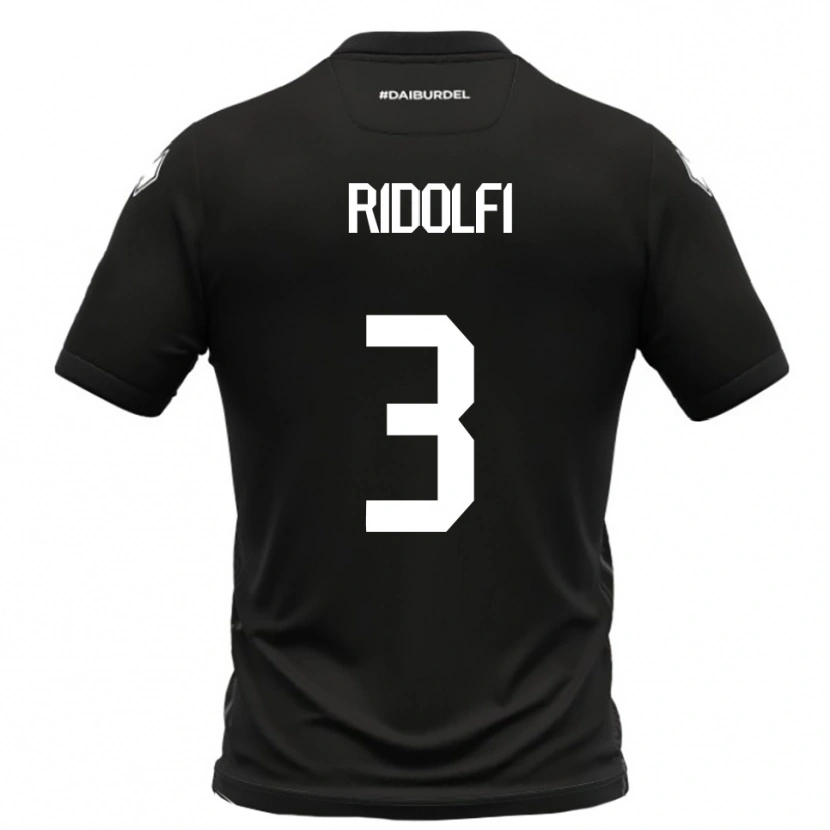 Danxen Mujer Camiseta Mattia Ridolfi #3 Negro Blanco 2ª Equipación 2025/26 La Camisa