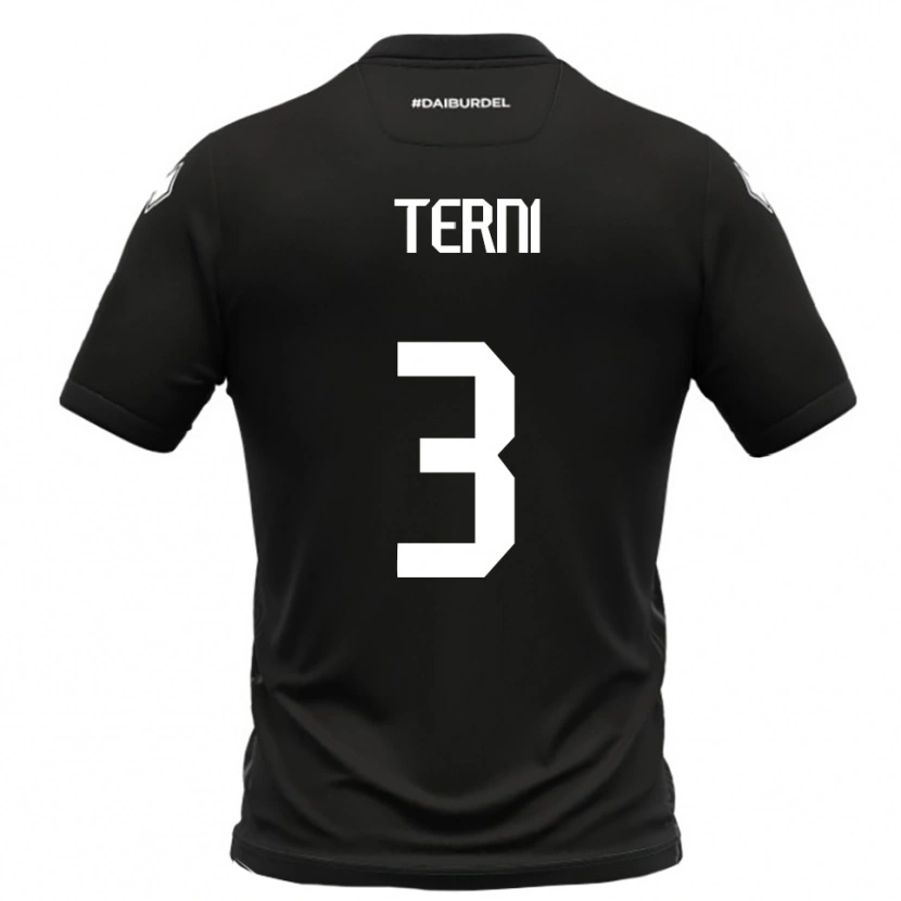Danxen Mujer Camiseta Filippo Terni #3 Negro Blanco 2ª Equipación 2025/26 La Camisa