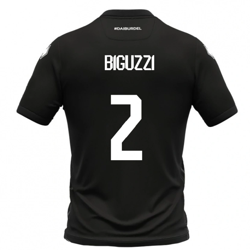 Danxen Mujer Camiseta Riccardo Biguzzi #2 Negro Blanco 2ª Equipación 2025/26 La Camisa
