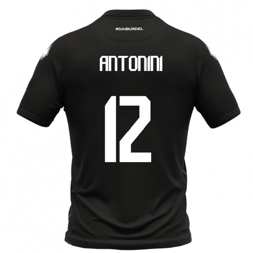 Danxen Mujer Camiseta Francesco Antonini #12 Negro Blanco 2ª Equipación 2025/26 La Camisa
