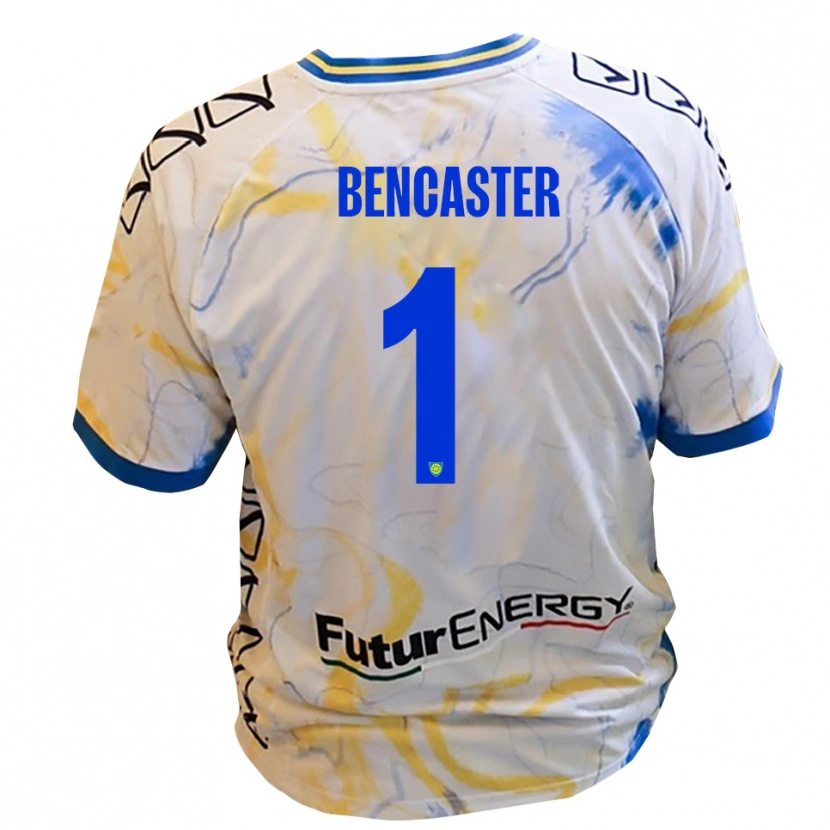 Danxen Mujer Camiseta Mattia Bencaster #1 Blanco Amarillo Azul 2ª Equipación 2025/26 La Camisa