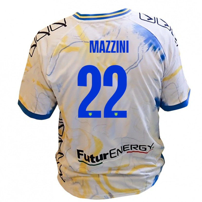 Danxen Mujer Camiseta Stefano Mazzini #22 Blanco Amarillo Azul 2ª Equipación 2025/26 La Camisa