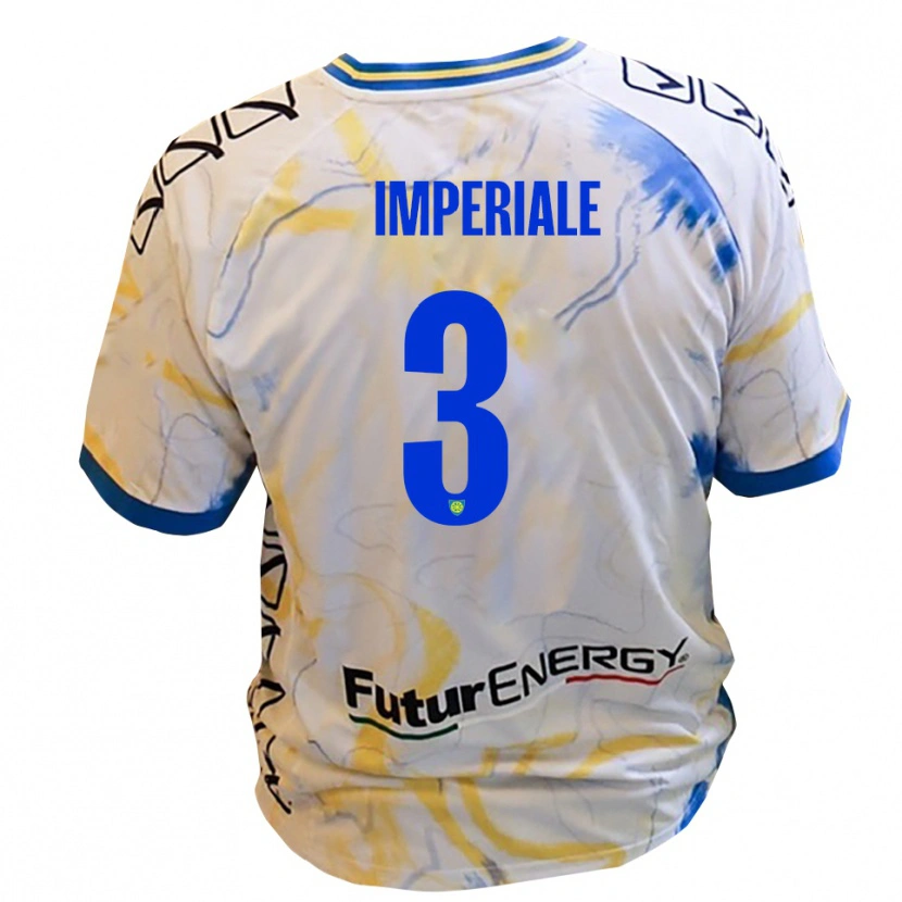 Danxen Mujer Camiseta Marco Imperiale #3 Blanco Amarillo Azul 2ª Equipación 2025/26 La Camisa