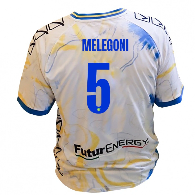 Danxen Mujer Camiseta Filippo Melegoni #5 Blanco Amarillo Azul 2ª Equipación 2025/26 La Camisa