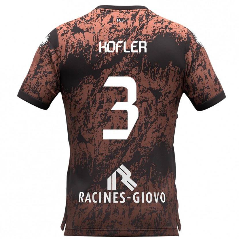Danxen Mujer Camiseta Michael Kofler #3 Marrón Negro 2ª Equipación 2025/26 La Camisa