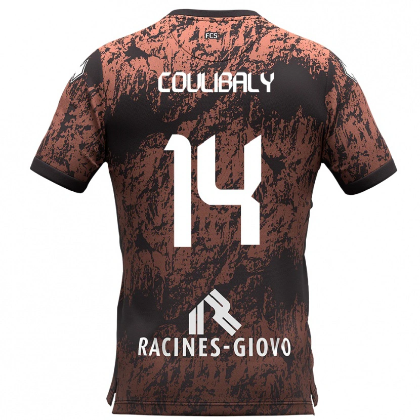 Danxen Mujer Camiseta Mamadou Coulibaly #14 Marrón Negro 2ª Equipación 2025/26 La Camisa