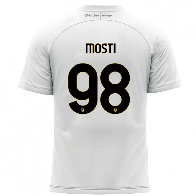Danxen Mujer Camiseta Nicola Mosti #98 Blanco Amarillo 2ª Equipación 2025/26 La Camisa