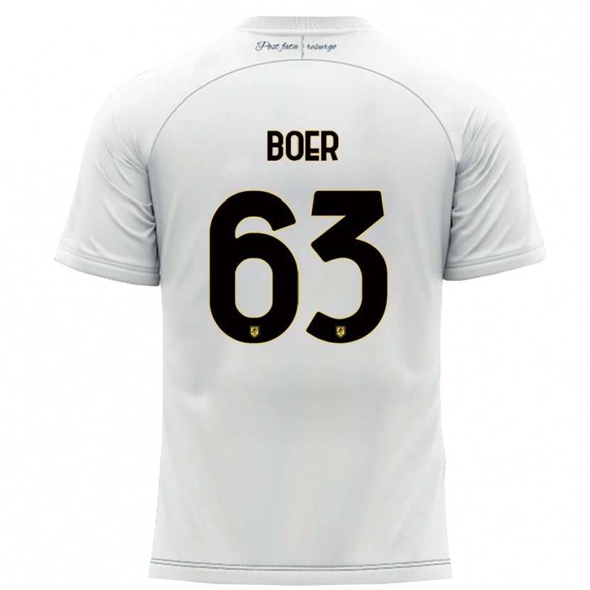 Danxen Mujer Camiseta Pietro Boer #63 Blanco Amarillo 2ª Equipación 2025/26 La Camisa