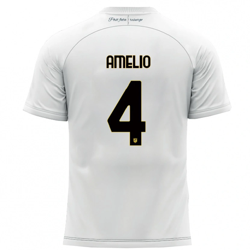 Danxen Mujer Camiseta Ciro Amelio #4 Blanco Amarillo 2ª Equipación 2025/26 La Camisa
