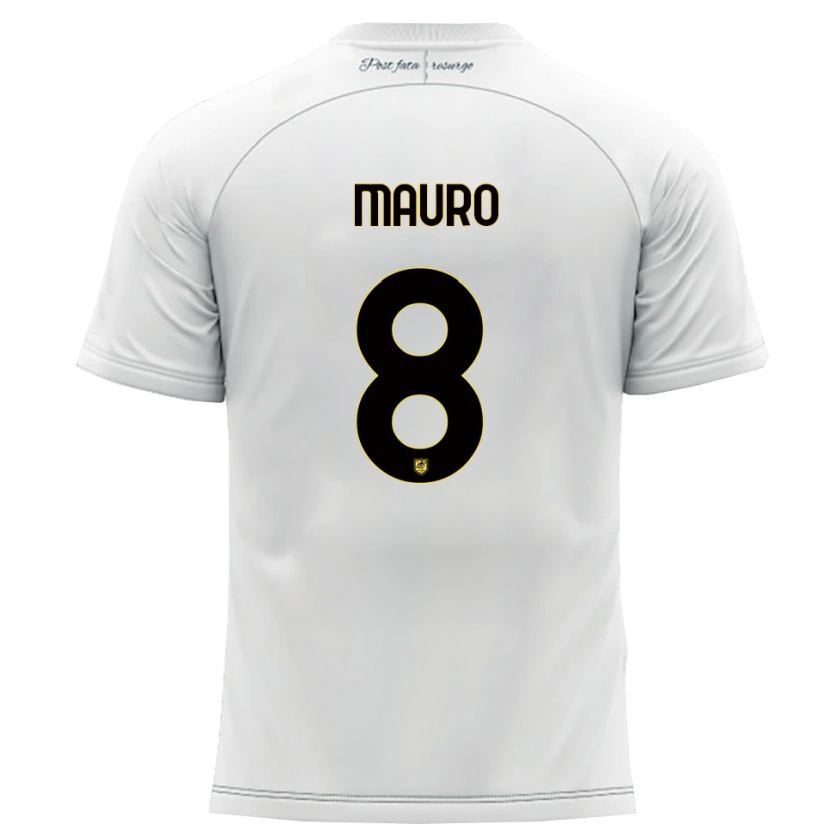 Danxen Mujer Camiseta Antonio Mauro #8 Blanco Amarillo 2ª Equipación 2025/26 La Camisa