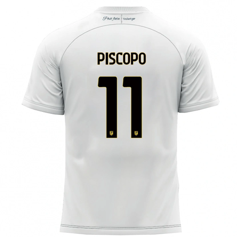 Danxen Mujer Camiseta Kevin Piscopo #11 Blanco Amarillo 2ª Equipación 2025/26 La Camisa