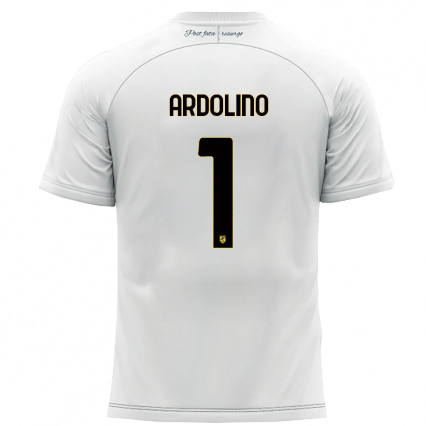 Danxen Mujer Camiseta Antonio Ardolino #1 Blanco Amarillo 2ª Equipación 2025/26 La Camisa