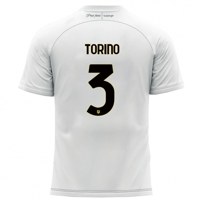 Danxen Mujer Camiseta Christian Torino #3 Blanco Amarillo 2ª Equipación 2025/26 La Camisa