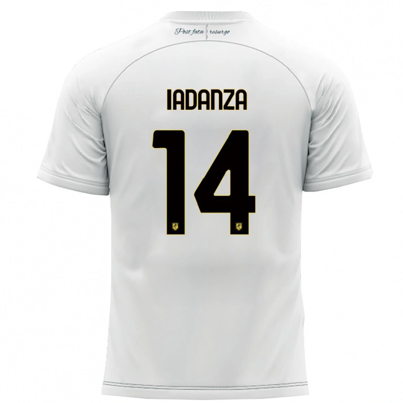 Danxen Mujer Camiseta Mattia Iadanza #14 Blanco Amarillo 2ª Equipación 2025/26 La Camisa