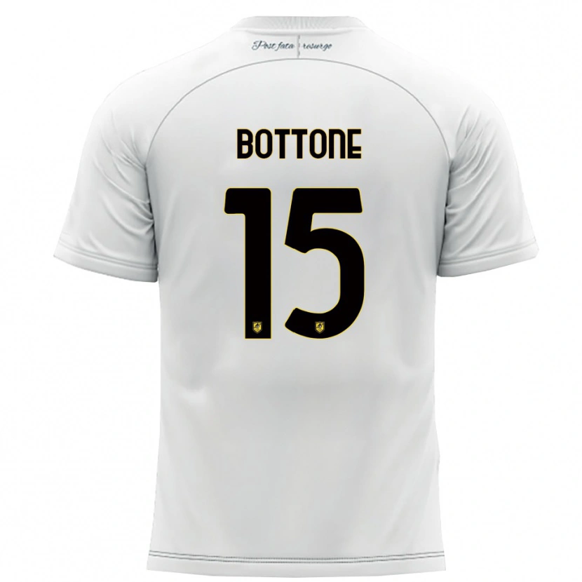 Danxen Mujer Camiseta Salvatore Bottone #15 Blanco Amarillo 2ª Equipación 2025/26 La Camisa